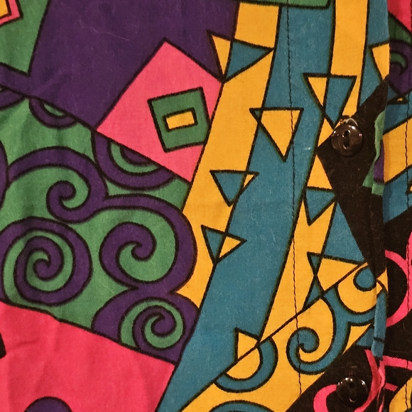 Colorful 90s Geometric Pattern Shirt - Picture 3 of 6